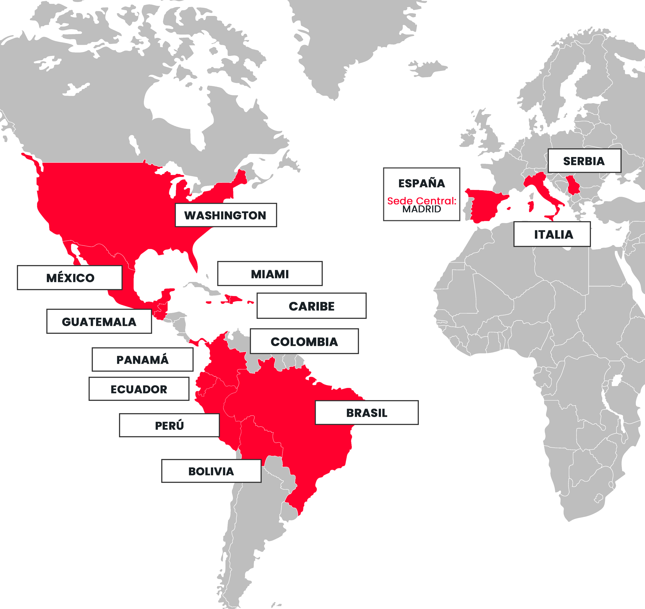 AUCAL Bussines School Estudiar Aucal Internacional Mapamundi Mapa